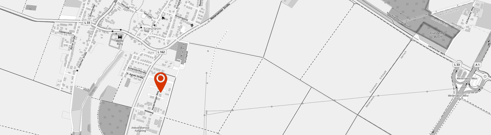 Lageplan der Tischlerei Huthmacher